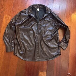 a new day Faux Leather Jacket in Dark Brown